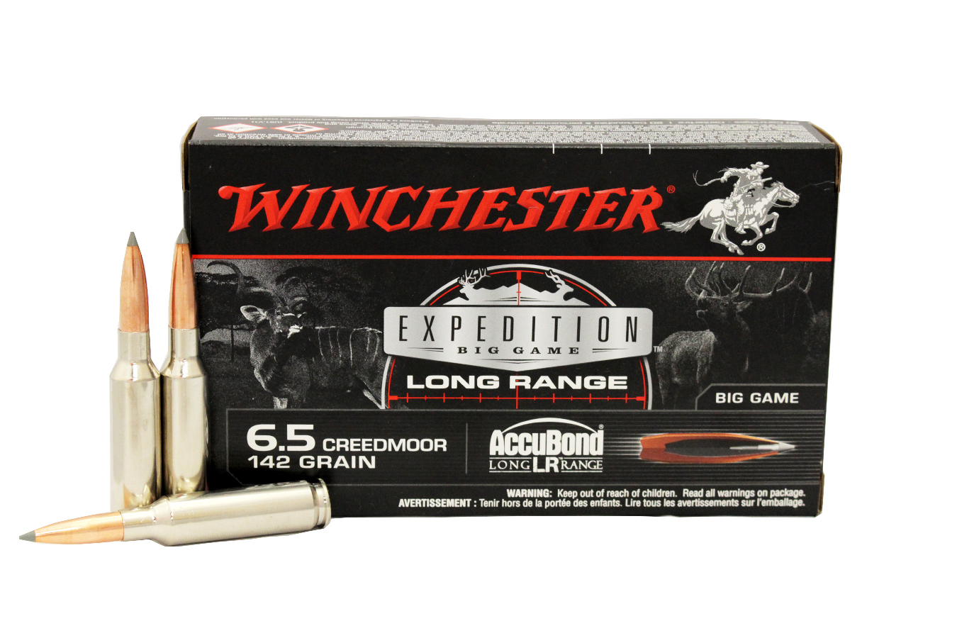 Winchester 6.5 Creedmoor Ammunition Expedition Long Range S65LR 142 Grain Nosler Accubond 
